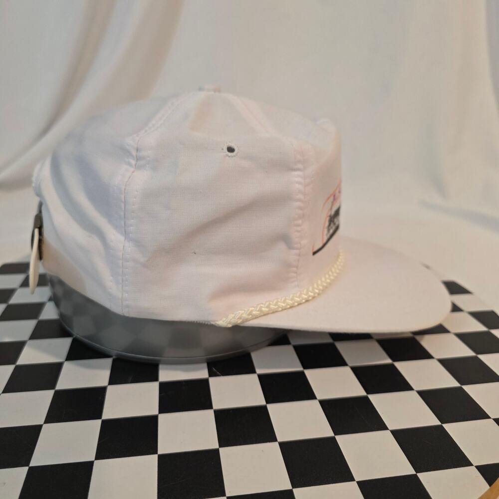 Vintage 90s Los Alamitos Race Course Horse Racing White Rope Strapback Hat - Picture 4 of 6